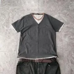 00s layered henry neck s/s tee ギャル系 y2k - メルカリ