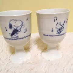 非売品　青森銀行　スヌーピー　スヌーピー＆ウッドストック 陶器カップ　２セット
