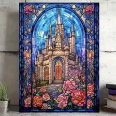 ダイヤモンドアート 新品 未使用 ディズニー お城 風景画 ラウンド インテリア