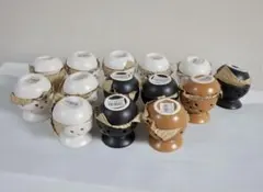 アロマポット 陶器 14個セット 白黒茶 まとめ売り