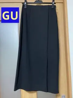 GU ブラック　タイトスカート　ロング　スリット　M