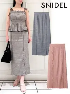 新品 スナイデル ギンガムメロースカート