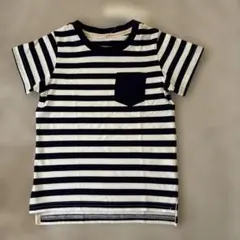 新品　タグ付き　ネイビーとホワイト のストライプTシャツ 100
