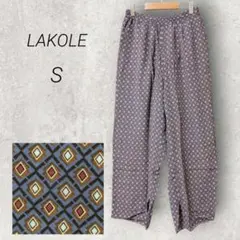 LAKOLE ラコレ スリットワイドイージーパンツ【S】テラコッタ ウエストゴムのサムネイル