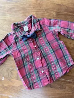 H&M チェック柄シャツ 蝶ネクタイ付き 6-9M