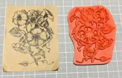 花　ラバースタンプ　スタンプ