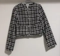 H＆M ツイードノーカラージャケット