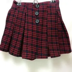 petitmain 90 チェック柄 キュロットスカート ネイビーレッド 格子柄