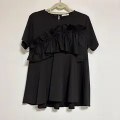 OPAQUE.CLIP フリル半袖トップス　ブラックのサムネイル