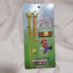 ⁠【新品未開封】USJ限定 スーパーマリオ スター箸 ＆ ハテナブロック箸置き⁠のサムネイル