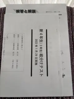四谷大塚　新4年生　3年生　組分けテスト 原本 四谷大塚 組分けテスト 4年生 3年分 問題・解答／解説集 早稲アカ 2024