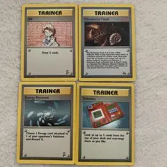 ポケモンカード 旧裏面 英語版 トレーナーカード ポケカ4枚セット