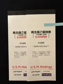 ６０枚マルエツ カスミ マックスバリュ関東いなげや株主優待券6,000円分のサムネイル