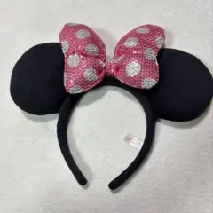 ♡ミニー　カチューシャ ディズニーリゾート　スパンコール　ピンク