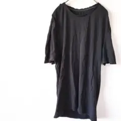 ブラック　半袖Tシャツ　カットソー　シンプル　無地