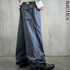00s NAUTICA ダブルニー ミリタリーフライトカーゴパンツ ネイビーのサムネイル