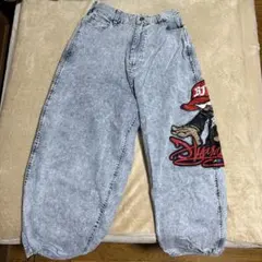 刺繍デザイン DJスタイル バギーパンツ グレー