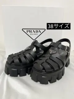 【即購入⭕️】PRADA モノリス ラバー サンダル 36 ブラック プラダ モノリス ラバー サンダル | PRADA