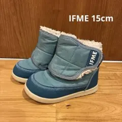 IFME スノーブーツ 青 ファー付き　15cm
