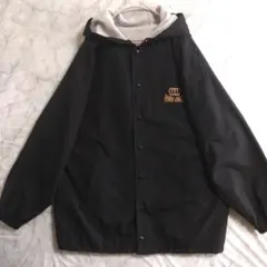 AA1587　Trimark　フード付デカカバーオール　2XL　黒　US古着