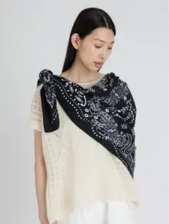 マニプリmanipuri＜ウールシルクストール120＞カレイドバンダナ 難あり