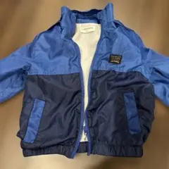ベビー　キッズ　アウター　青色のウィンドブレーカー　フードあり　90センチ
