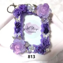 【813】B8 ホイップデコ 硬質ケース 紫 薔薇 夜光 蓄光