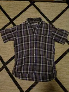 グッドイナフ　半袖背ロゴチェックシャツLサイズ