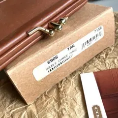 希少　オールドコーチvintage コーチ　ダブルがま口財布 ブラウン レザー