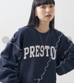 【訳あり】FREAK’S STORE 配色メローロゴスウェット ネイビー
