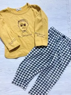 mimorand ミモランド 長袖Tシャツ ギンガムチェックパンツ セット