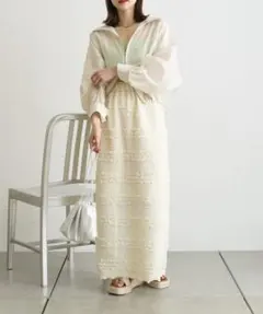 newカットジャカードスカート/size1/white