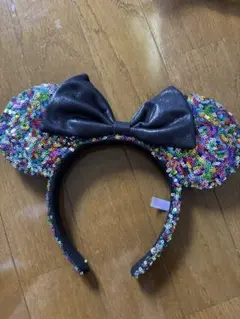 ミニーマウス耳カチューシャ（スパンコール）