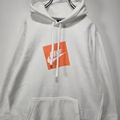 NIKE　フーディー　パーカー　L　ビッグロゴ　ホワイト　状態良好　古着コーデ