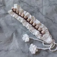バブーシュカ ハンドメイド ヘッドドレス 花モチーフ 編み物