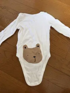 【babyGAP】お尻くまさん 前開きロンパース 70（6-12m）｜半袖 白