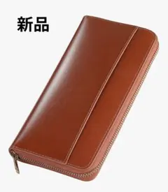 【新品・箱あり】メンズ　長財布　ブラウン　レザー　カード　仕分け