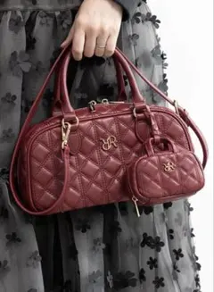 ♡ ランダ RANDA 2WAYミニバッグチャームショルダーバッグ レッド 