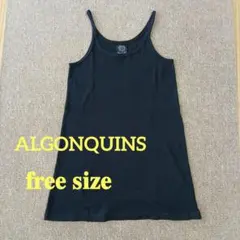 ALGONQUINS キャミソール チュニック ブラック 綿100% 無地のサムネイル