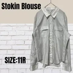美品★ Stokin Blouse ストライプ長袖ブラウス シャツ 11R