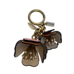 COACH ティーローズ バッグチャーム / キーホルダー (ピンク/オレンジ)