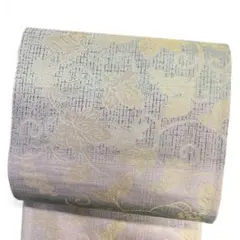 未着用　袋帯　全通　唐草　葡萄　横縞　金糸　着物　114b p msのサムネイル