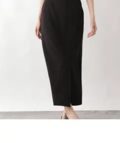 ウツクシルエットIラインスカート/123719黒ブラック