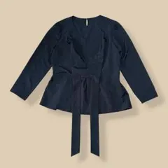 【美品】ノーリーズNOLLEYSペプラムブラウス黒M冠婚葬祭フォーマルオフィス