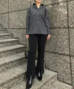 新品♡ánuans アニュアンス　フロントスリットパンツ　ブラック XSサイズ♡ 2025年最新】フロントスリットパンツ anuansの人気アイテム - メルカリ