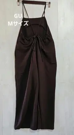 GU サロペット パープル ノースリーブ ポリエステル ウエストゴム