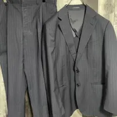 スーツセットアップ　ネイビー　ストライプ　180 XL　BB7　大きいサイズ