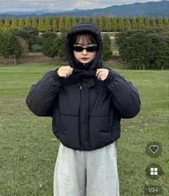 nugu JNSVUH6115 リボンフードダウンジャンパー