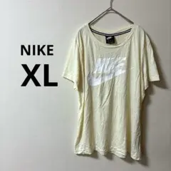 Nike ナイキ【XL】ビッグロゴ 半袖Tシャツ 薄手 クリーム色