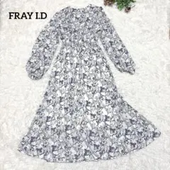 a.1512【フレイアイディー】ロングワンピース 花柄 Ｆ ブルー フレア 春夏